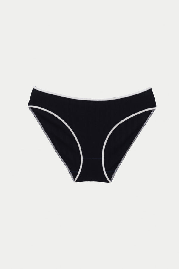 BASERANGE French organic cotton panty and bra set BAS-UNPA-CR-AU25-MURANO NAVY (UNDYED) panties (BRPA UNPA)